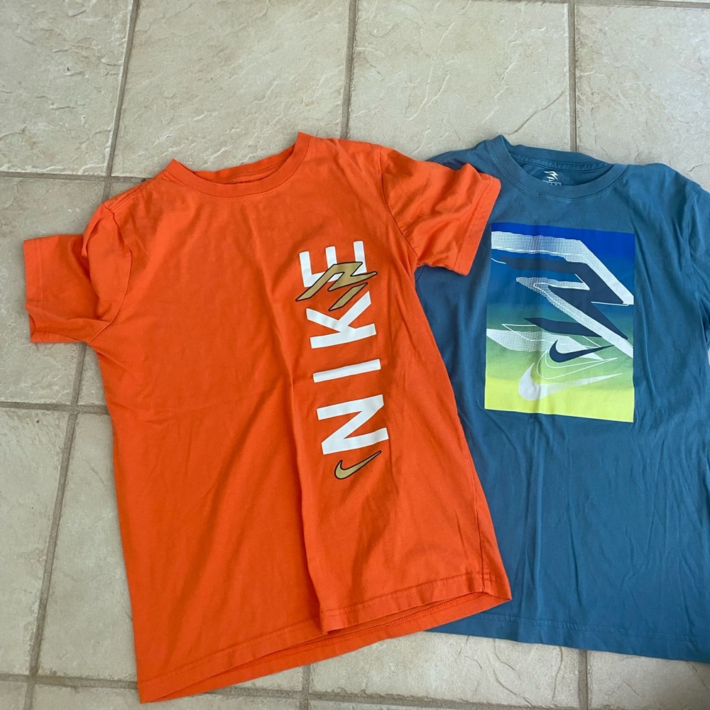 Nike Kids Orange and Teal Graphic Tees - Short Sleeve Set